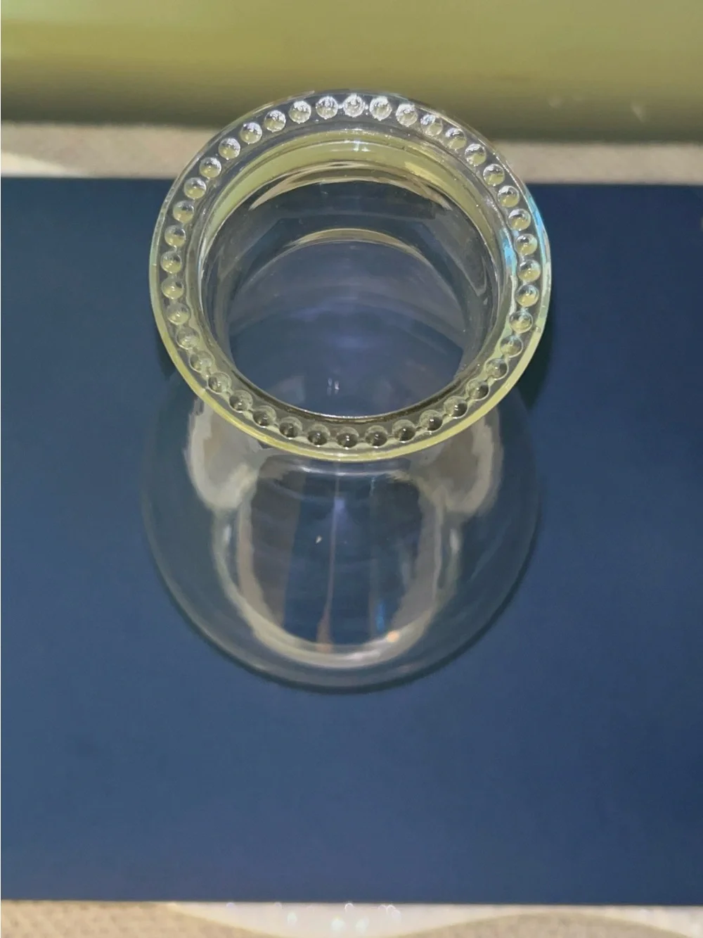 Clear Glass Hurricane Lamp Shade with beaded Rim